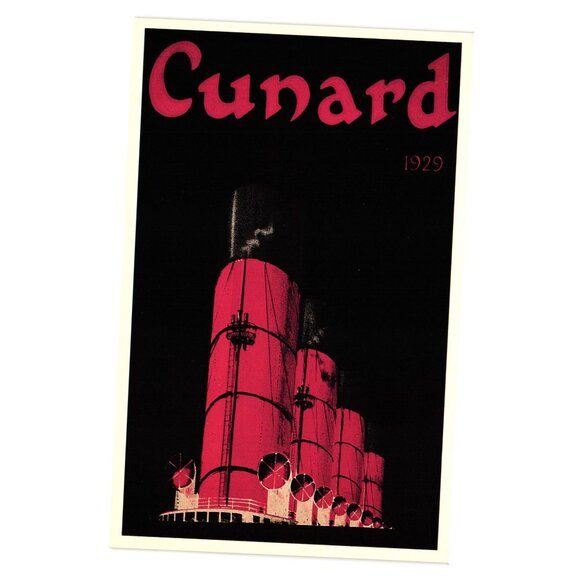 Cunard 1929 Marine Art Posters The Mauretania Vintage Postcard 19 of 23 Steam - Picture 1 of 2